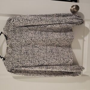 SHEIN Black and White Speckled Blouse
